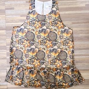 LIKELY Floral Chiffon Ruffled Blouse Top